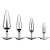 Rose Gold Rainbow Metal Anal Beads Butt Plug Set Colorful Crystal Mini Small Medium Large Anal Plug Jewelry Sex Toy Insert