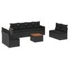 VidaXL Salon de Jardin avec Coussins 9 pcs, Canapés de Terrasse, Ensemble de Meubles de Patio, Mobilier d'Extérieur, Noir 3225894