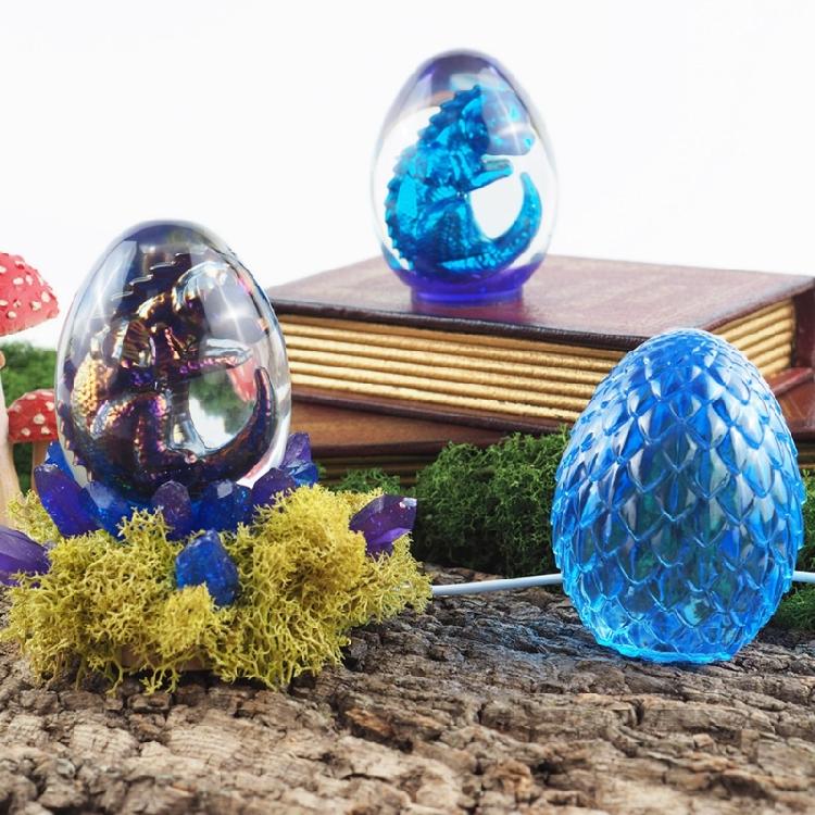 Dragon Egg Resin Silicone Mold with USB Powered Wooden Lighting Base Stand
