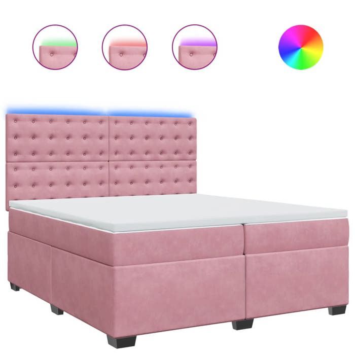 Maison Exclusive - Sommier à lattes de lit avec matelas Rose 200x200 cm Velours