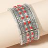 European and American Ethnic Style Personalized Retro Alloy Turquoise Elastic Bracelet Women's Bohemian Bracelet Jewelry
