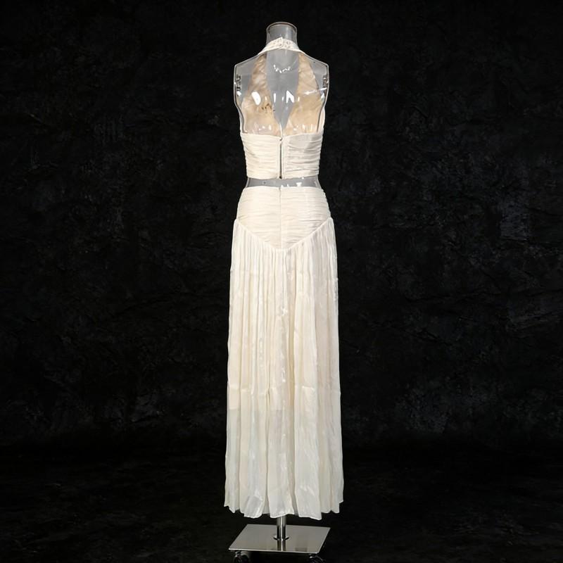 French Temperament Gentle Style Suit Women's Neck Sleeveless Top + Pleated Skirt Two-piece Set