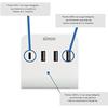 Adaptateur usb - simon - chargeur multiple - 4 ports usb (3 a + 1 c) - 4,8 a - compact