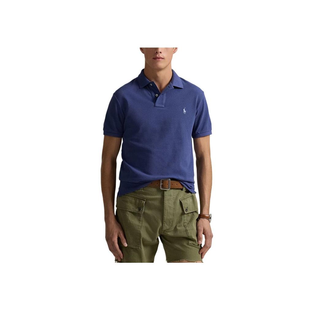 Polo Ralph Lauren Logo Slim Fit Short Sleeve Polo Shirt Men Tops Blue 710680784-410