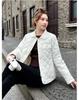 Thin Short Rhomboid Winter Jacket with Turn Down Collar