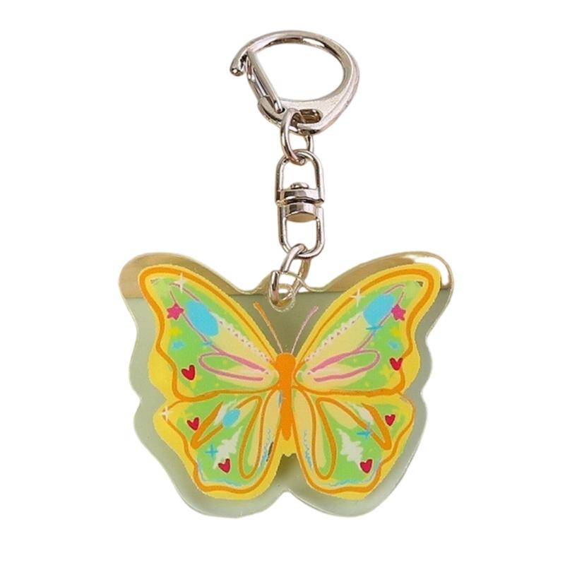 Plastic Butterfly Shaped Keychain Gift for Women Girl Keys Bags and Phones Charm Decorative Butterfly Key Rings