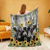 1pc Floral Highland Cow Print 230 Flannel Blanket In Multiple Sizes, Soft And Comfortable Sleeping Blanket, Machine Washable