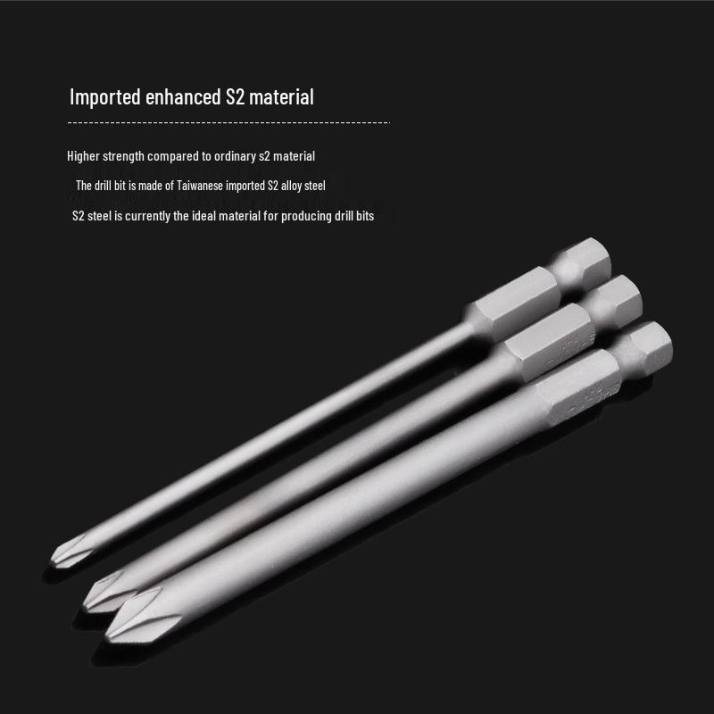Magnetic Phillips Electric Screwdriver Bit Set (3/4/5/6mm) - S2 Steel Extension