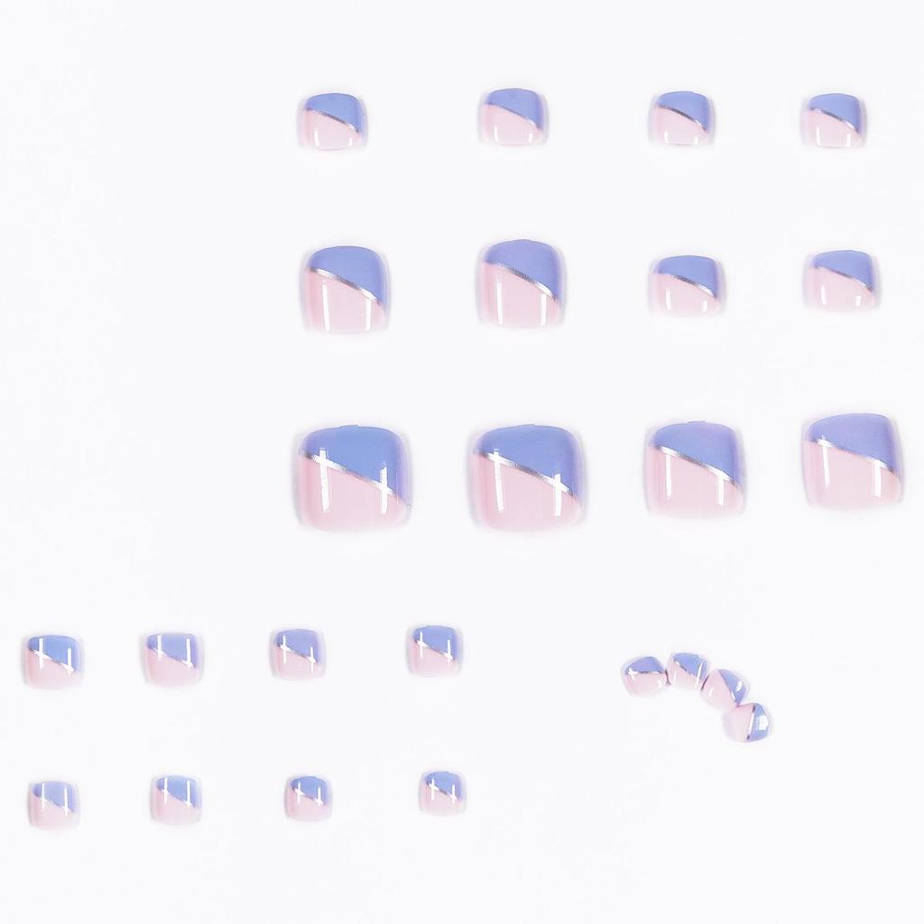 Summer Chic French Toenail Art - Removable Wearable Nail Patches