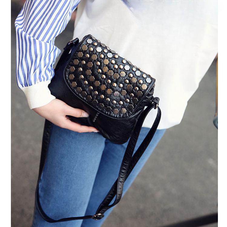 Новая женская двухслойная женская сумка из мытой кожи — фото 8