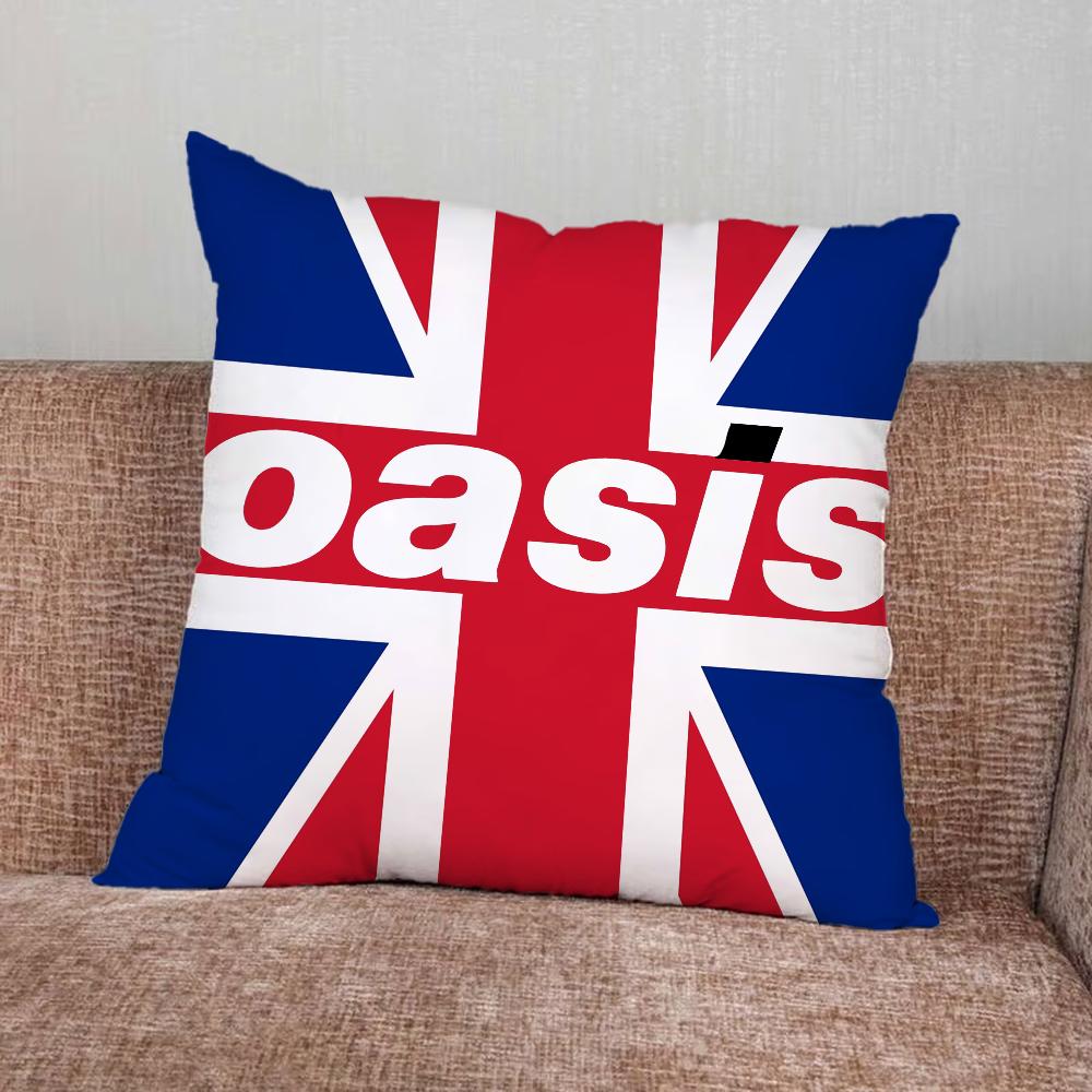 Music O-Oasis Band Pillow Case For Home Bedroom Car Office Decoration Living Room Sofa Cushion Cover Suitable