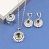 Fine Jewelry For Women Gift Wedding Dress Elegant Luxury Necklace And Clip Earrings Ring Zircon 4-Piece Flower Sets