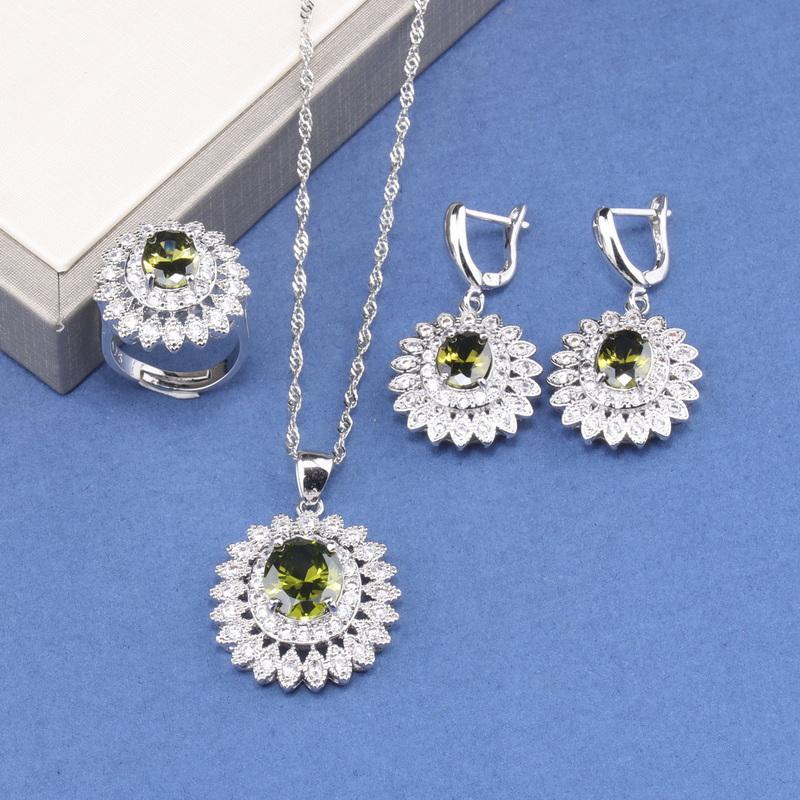 Fine Jewelry For Women Gift Wedding Dress Elegant Luxury Necklace And Clip Earrings Ring Zircon 4-Piece Flower Sets