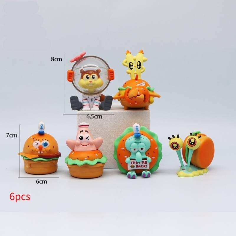 

Губка Боб Сделанные вручную ПВХ Фигурки Серии Бургеры Наборы Для Детей Коллекционеров И