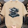 Men DJ Turntable Graphic T-Shirt Summer Short Sleeve Crew Neck Comfortable Polyester Fabric Clothing