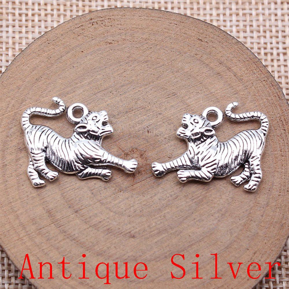 Tiger Lion Wolf Fox Charms Pendant For Bracelet Necklace Jewelry Making Craft Findings