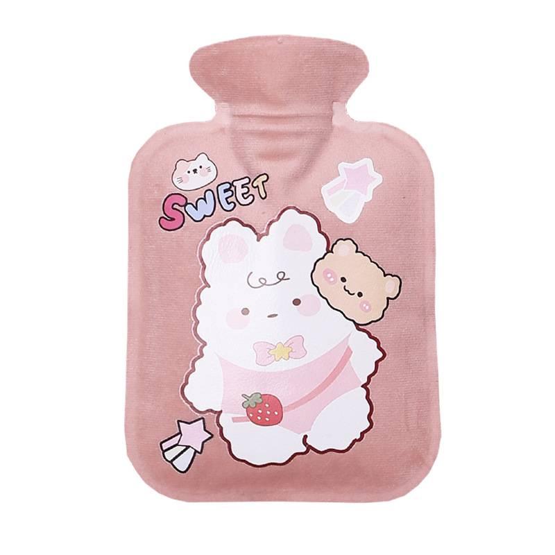 Mini Plush Cartoon Hot Water Bottle for Abdomen - Soft Hand Warmer
