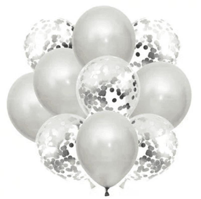 Набор трансграничных шаров с пайетками и перламутровым покрытием для украшения на день рождения серебряный