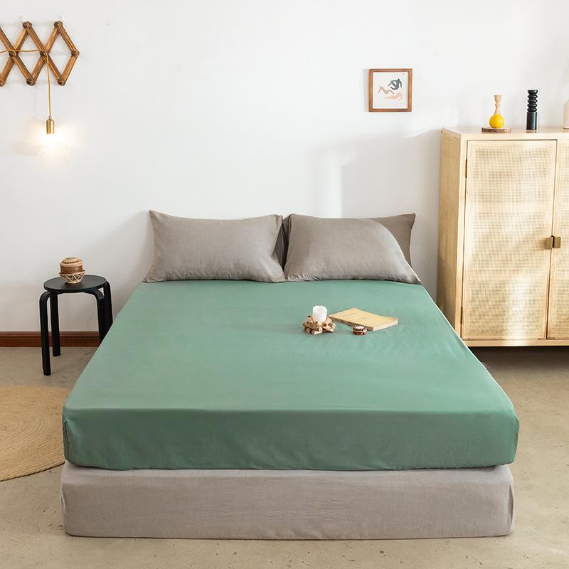 

Новый однотонный полированный матрас простой стиранный хлопок односпальный матрас приятный к коже и пыленепроницаемый защитный чехол грязный матрас матрас 120 * 200cm single bed hat трава зеленый