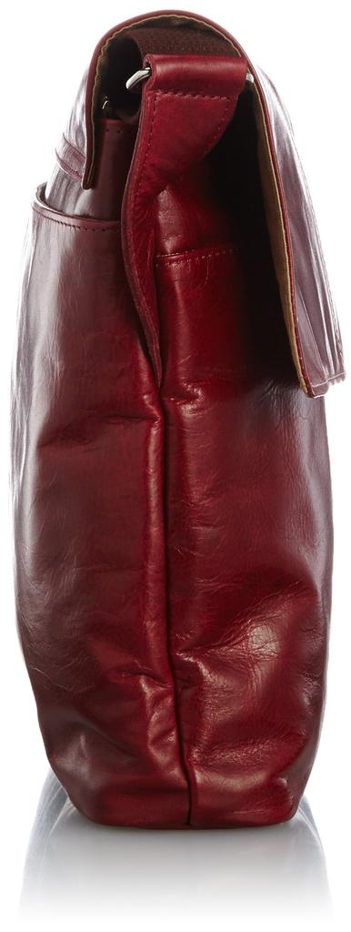 Kiwada Gewaxt Koeienhuid Leren Schoudertas met Klep, Gemaakt in Toyooka City, Hyogo Prefecture, de Tassenhoofdstad van Japan, 9002 72, Wijnrood