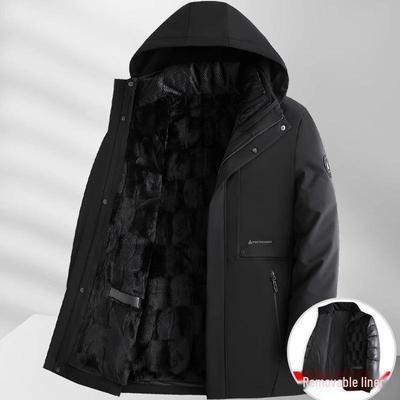 Herren Winterjacke in mittlerer Länge mit herausnehmbarem Samtfutter