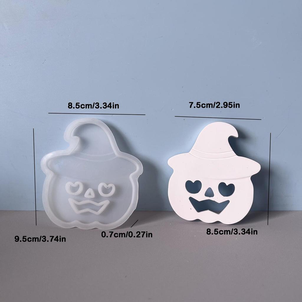 Pumpkin Silicone Mould White Emoticon Pumpkin Mold Halloween Light Mold Compact Plaster Drip Mold For Halloween Party Birthday
