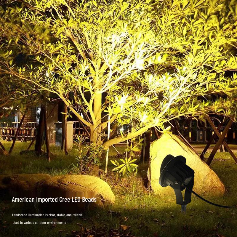 Outdoor Waterproof Tree Spotlight, Garden Floodlight, Landscape Light, Ground Plug Lawn Light