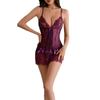 Large size erotic underwear, lace suspenders gather, perspective nightgown, free of rear entry, sexy, easy to wear and take off, flirt