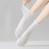 Women's Summer Thin Sweat-absorbing and Odor-proof Mid-calf Socks, Simple Solid Color Mesh Breathable Boneless Socks