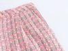 European and American French women's clothing, fashionable and versatile temperament tweed high-waisted loose straight trousers