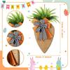 17in Carrot Easter Wreath with Black and White Burlap Bow Easter Rope Carrot Door/ Wall Decor Home Party Decorations for Spring