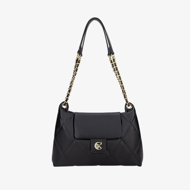 Wandering Bag, Women's New Travel Season Garbage Bag, High-end Sense, One Shoulder Small Fragrant Wind Diamond Grid Chain Armpit Bag