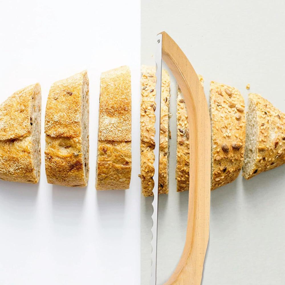 15.75In Bread Slicer For Homemade Bread For Bagels, Baguettes And More