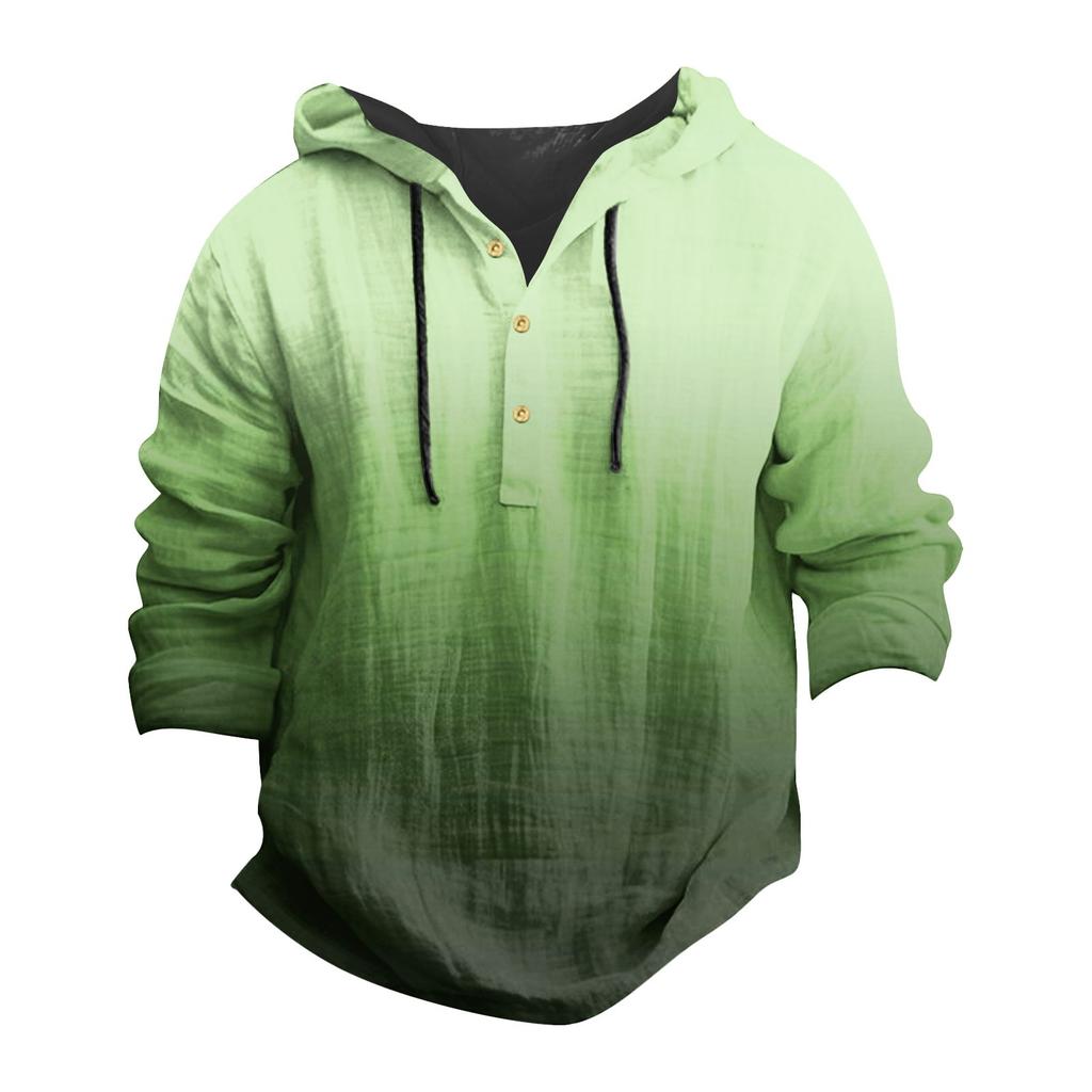 Mintás Férfi Pamut és Vászon Kapucnis Hosszú ujjú Kapucnis Tavaszi és Nyári Hétköznapi Napi Viselet