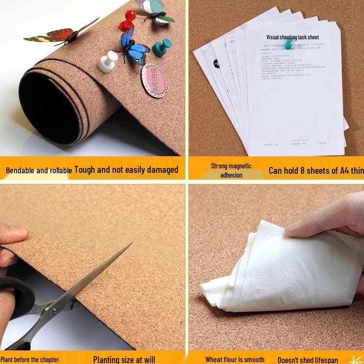 Selbstklebendes magnetisches Kork-Foto- & Nachrichtenbrett für den Kindergarten