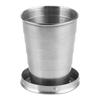 Stainless Steel Collapsible Cup Portable Travel Retractable Folding Cup Camp with Keychain for Outdo