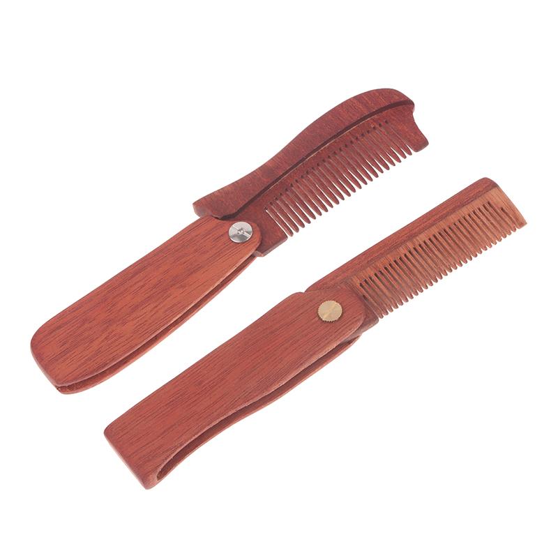 Herren Taschenkamm Klappbarer Holzkamm Bartkamm Sandelholz Haarkämme für Männer Perfekt zur Anwendung mit Bartbalsam