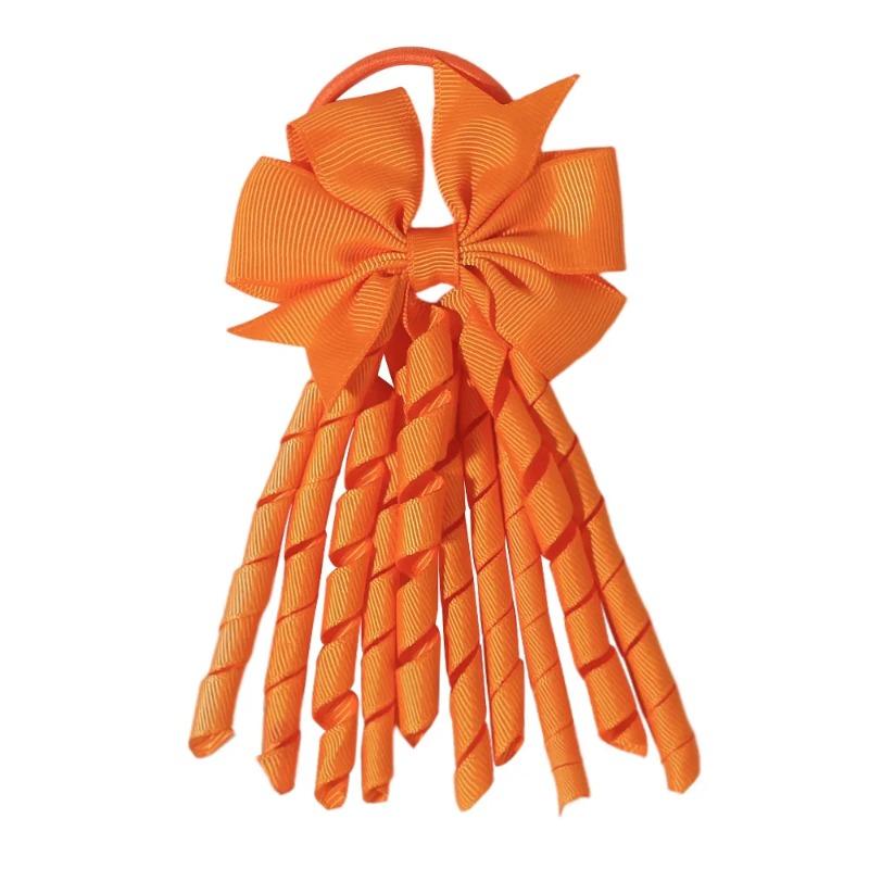 Ribbon-Tassel Hairbands Popular Sweet Cute Rainbow Curly Ribbon Double Ponytail Holder Baby Girls Rubber Bands Hair Accessories
