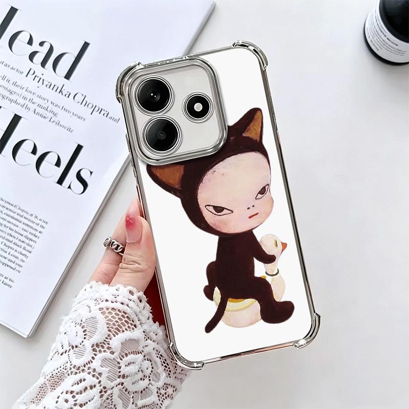 Y-Yoshitomo Nara Soft Phone Case For Xiaomi Redmi Note 14 15 Pro Plus 13 12 11S 11T 5G 10 9S 9 Plating Anti-Fall Fundas