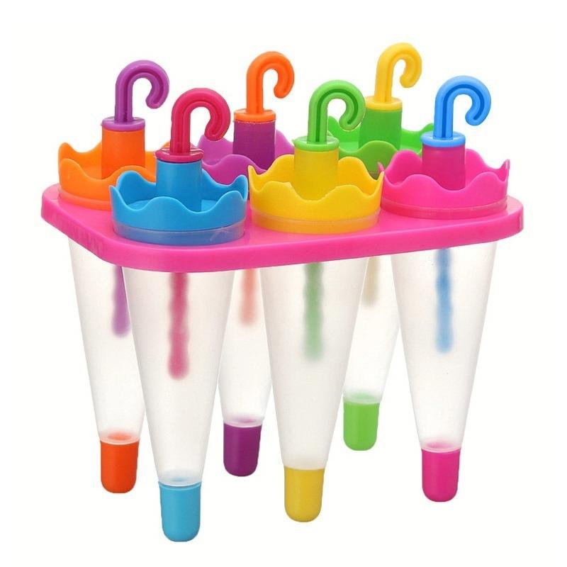 Ice Making Summer Umbrella Shape DIY Ice Cream Mould Pops Juice Popsicle Mould Pudding Jelly Molds C LS