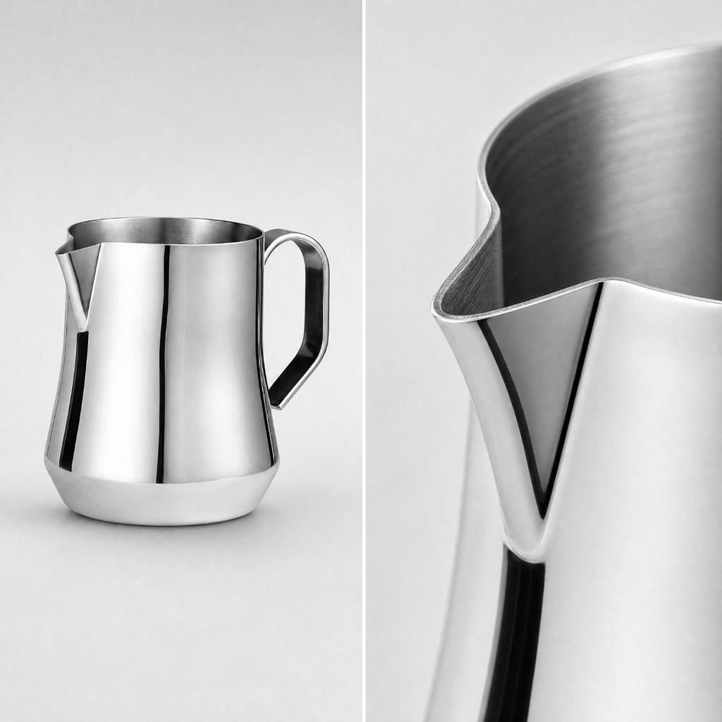 Latte Art Steaming Jug with FineTip Spout 350 Ml 304 Stainless Steel Pitcher Easy to Clean