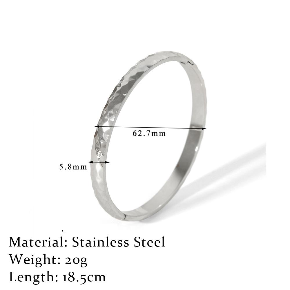 Stainless Steel Cut Bangle Openable Gold Sliver Color 4mm Angular Bracelets For Women Fashion Accessory