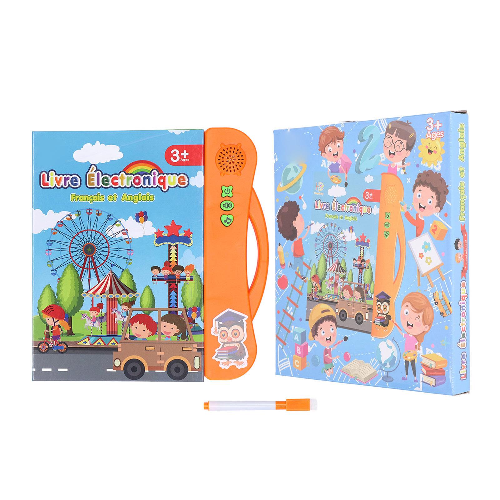 

Французская звуковая книга Дети Английский Читать Музыка Интерактивная обучающая книга Образовательная игрушка День рождения оранжевый