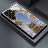 Gehärtetes Glas Handyhülle für Samsung Für Galaxy S26, S21, S22, S23, S24, S25, FE, Ultra und Plus Serie — Süßes Kätzchen Design