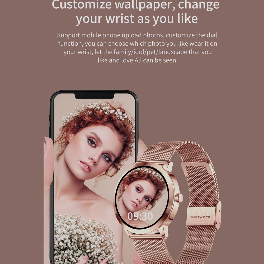 Damski Smartwatch 1.09" Ekran Kolorowy HD IPS Damska Moda Cykl Fizjologiczny Serca Smartwatch PK DT66