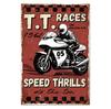 Segni Metallici Vintage Pin Up di Motociclette per Decorazione Man Cave Bar Garage