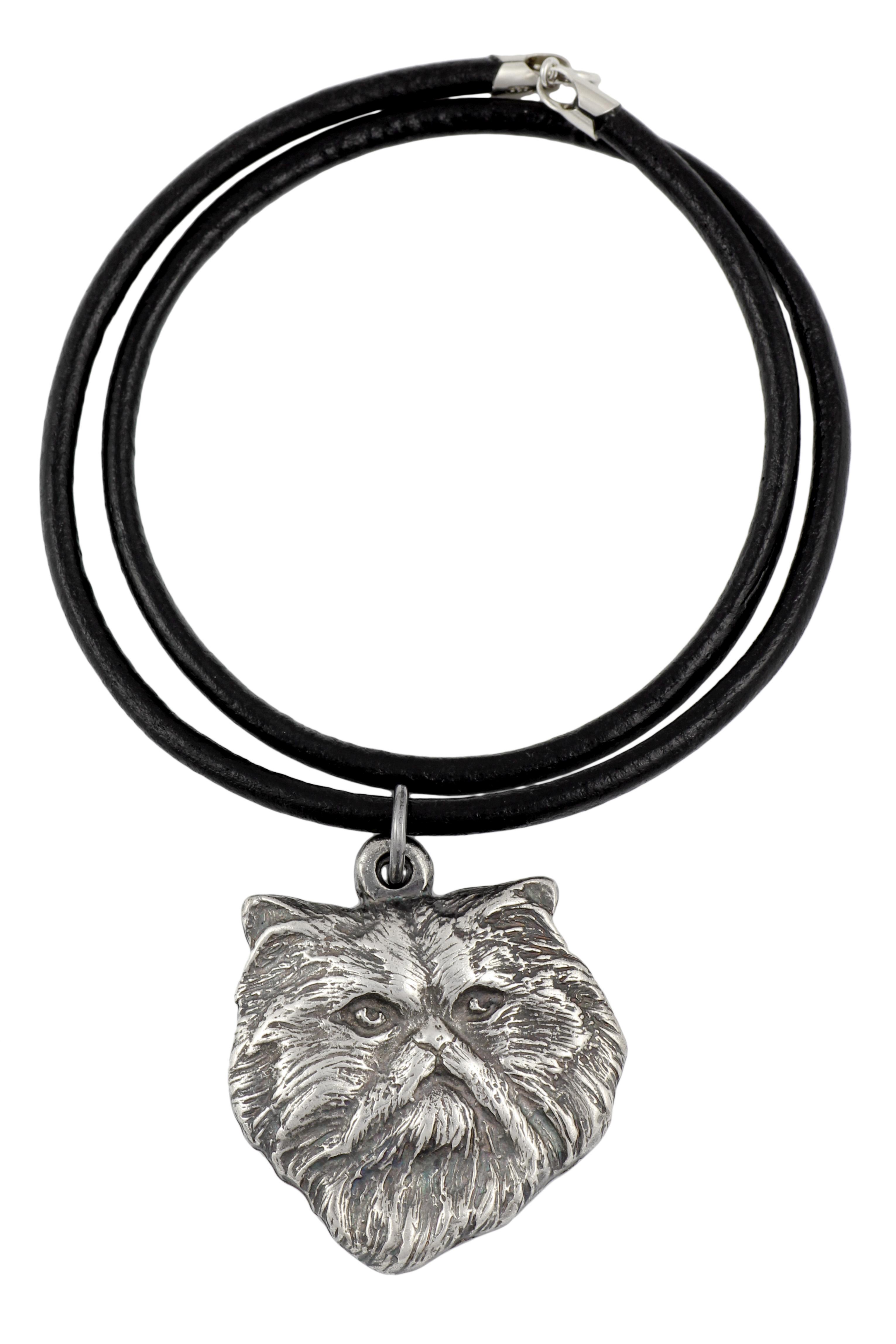 

Persian - necklace with a cat, silver-plated pendant for a fan of cats, unique jewelry by Art-Dog brand