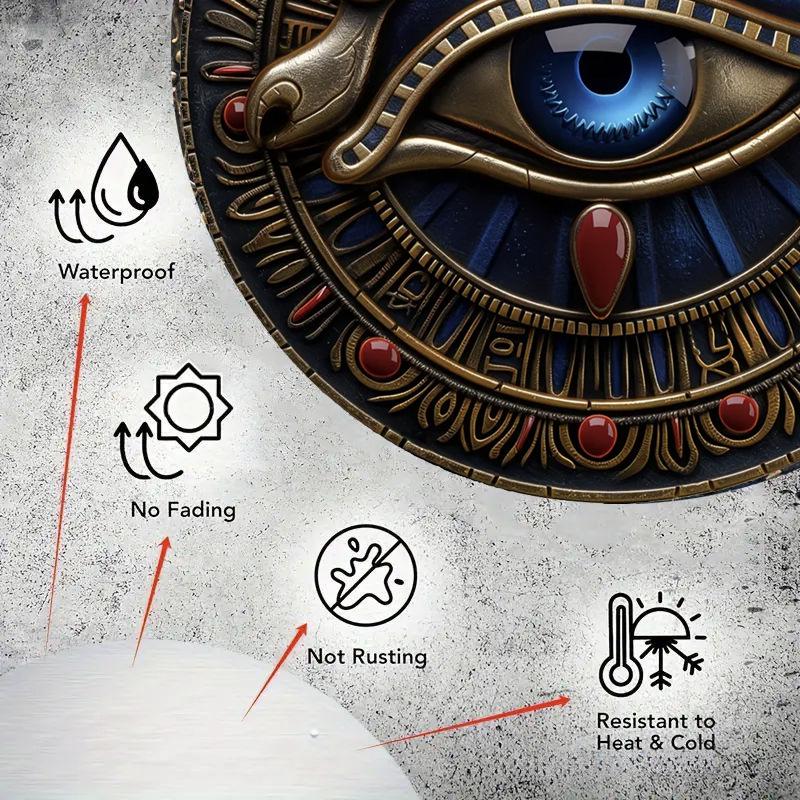 Retro Iron Art Home Decor: Eyes Flat Printed Round Wall Plate Gift