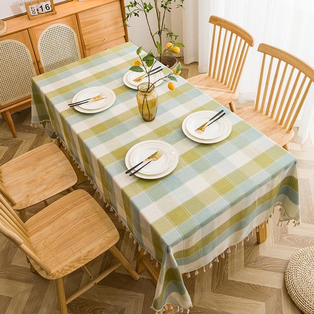Table Cloth Plaid Waterproof Oil -Proof No -Wash Rectangular Tablecloths Wedding Elegant Table Clothes For Dining Table