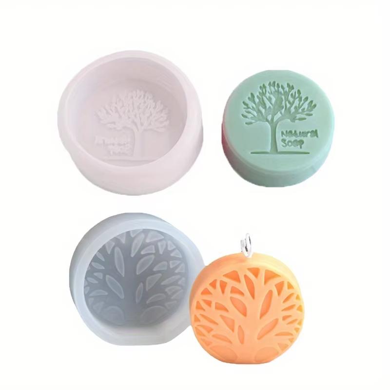 Set of 2 3D Tree of Life Silicone Molds for Crafting Candles, Resin Pillars, Aromatherapy Products, Gypsum, Wax, Soap, Flowers